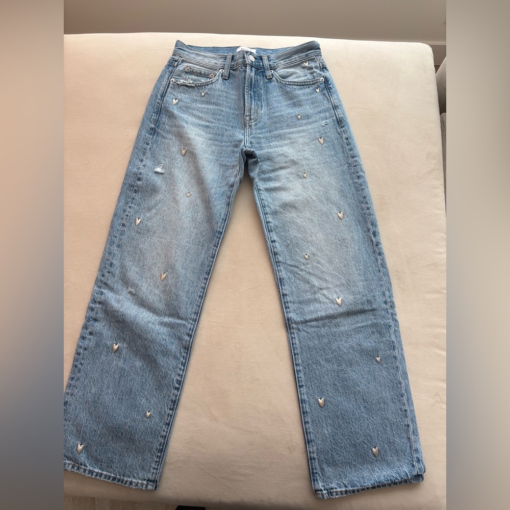 Pistola Lexi Mid Rise Barrel Embroidered Jeans